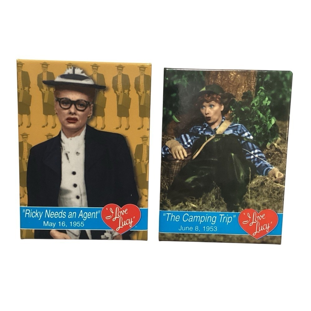 I Love Lucy Magnet Set Ricky Needs an Agent The Camping Trip Lucille Ball 2pc